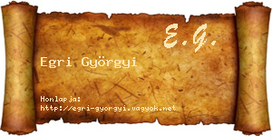 Egri Györgyi névjegykártya